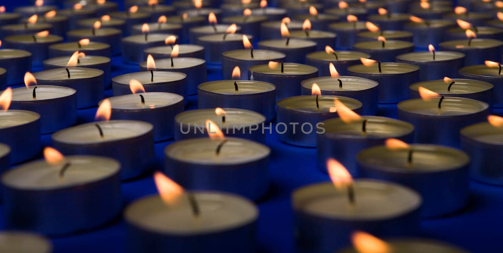 Large group of candles full frame