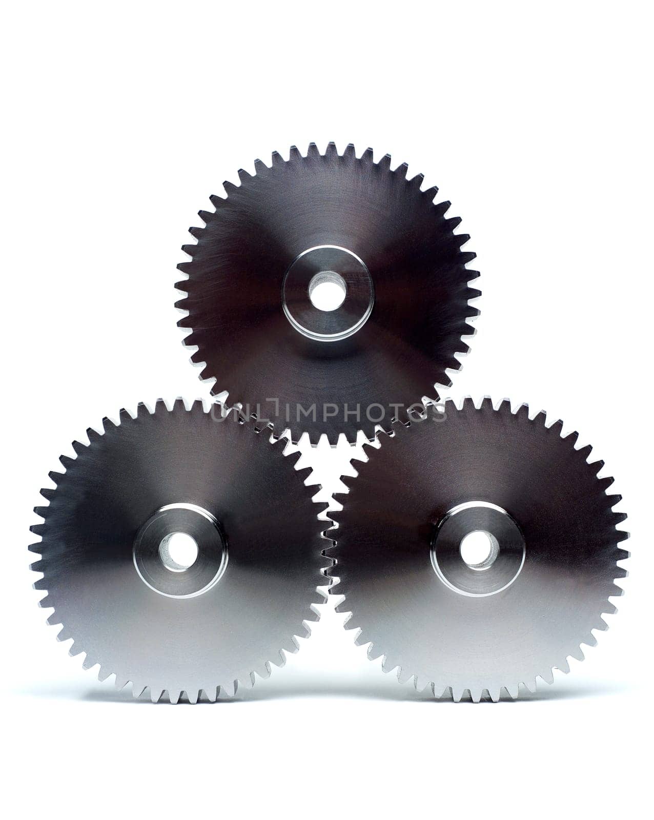 Formation of Industry wheels on white background