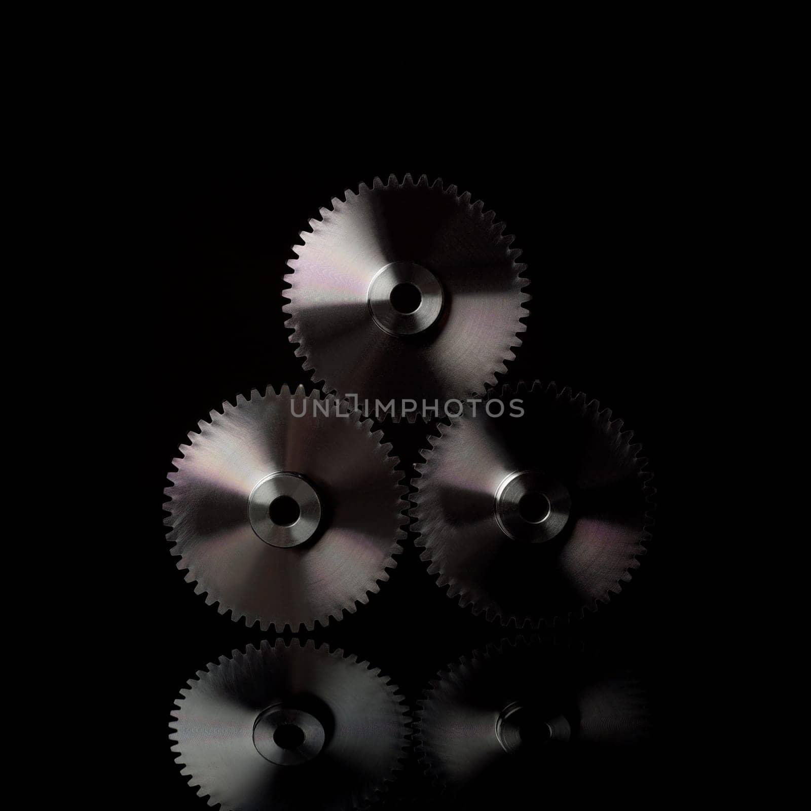 Industry wheels on black background