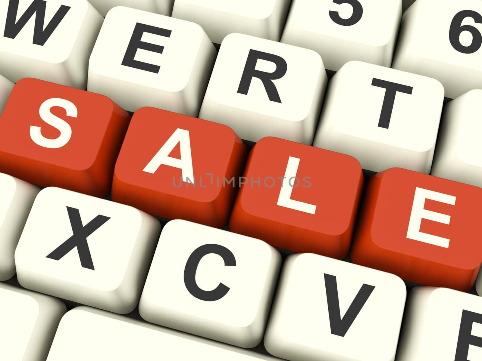 Keys Spelling Sale As Symbol for Discounts And Bargains