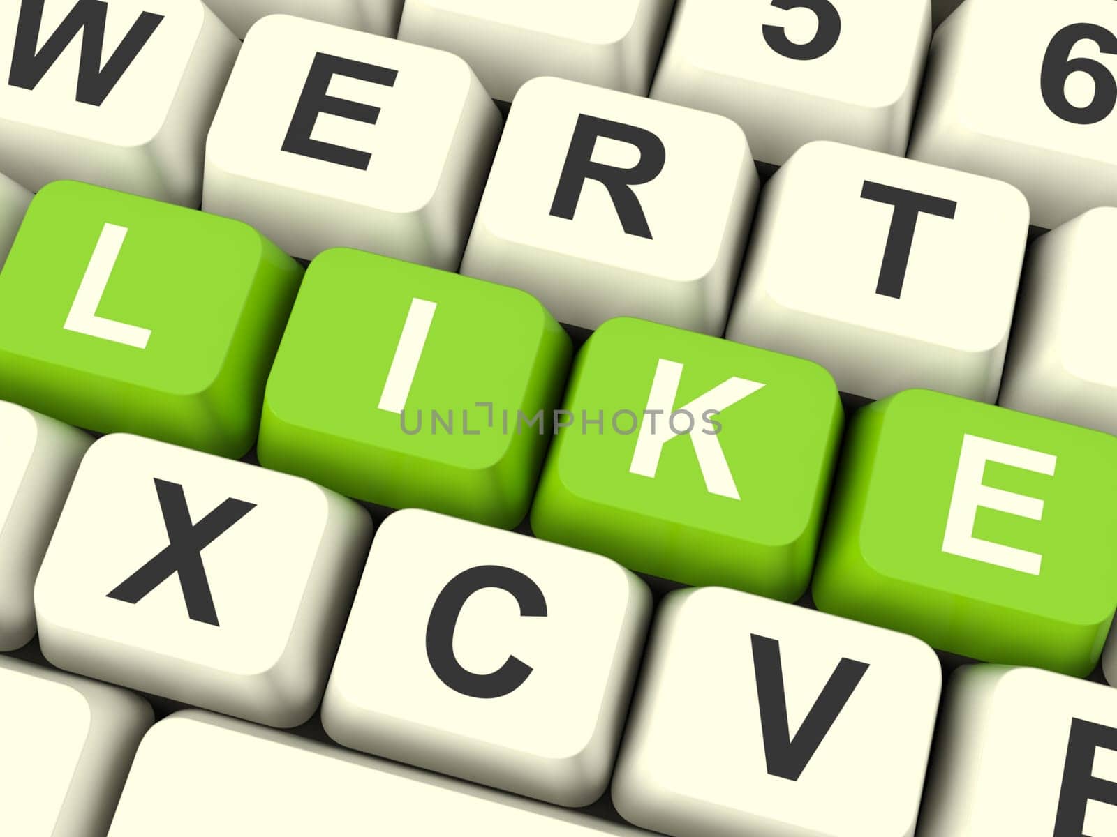 Like Computer Keys In Green Showing Approval And Being A Fan