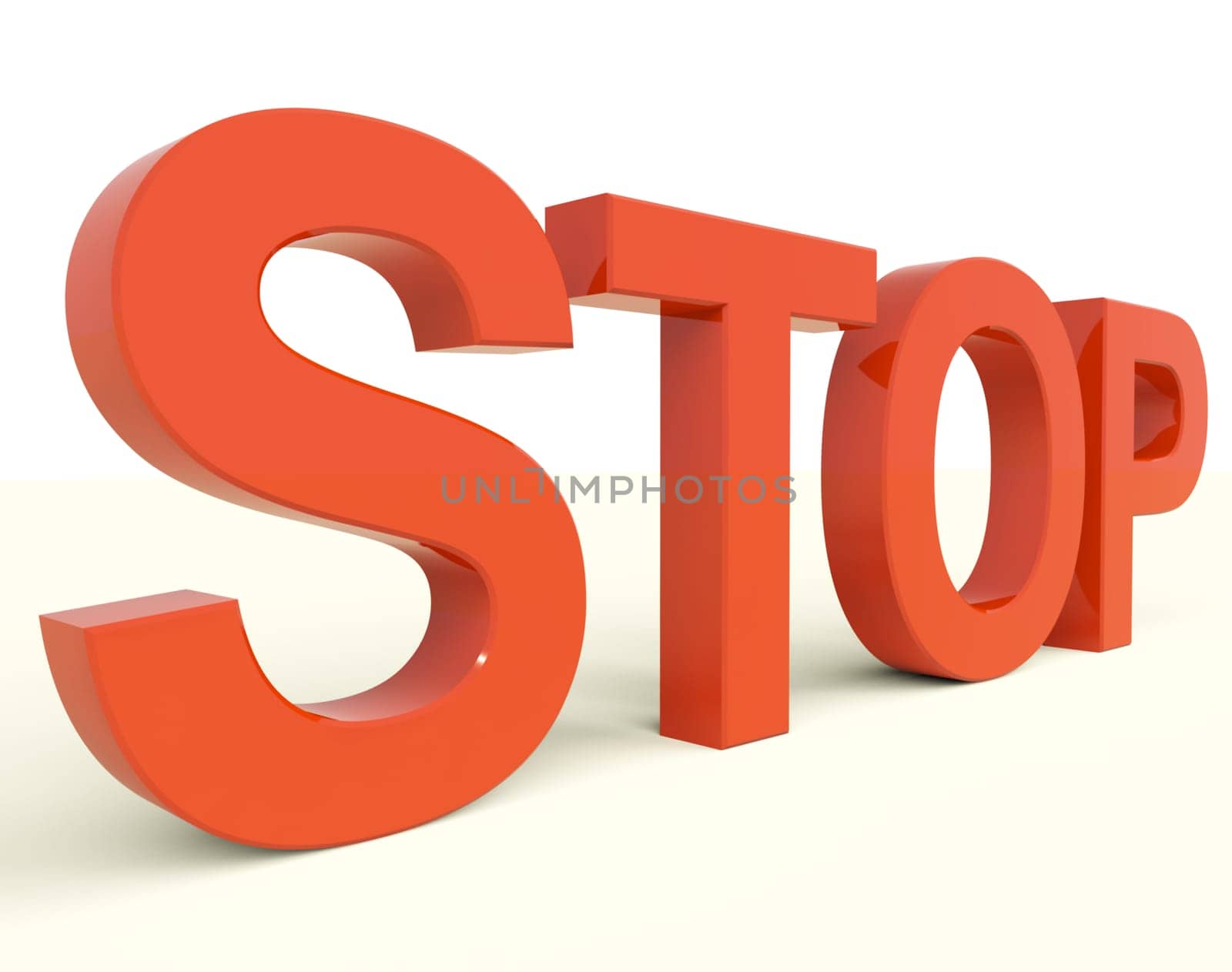 Stop Red Word Showing Denial Panic And Negativity