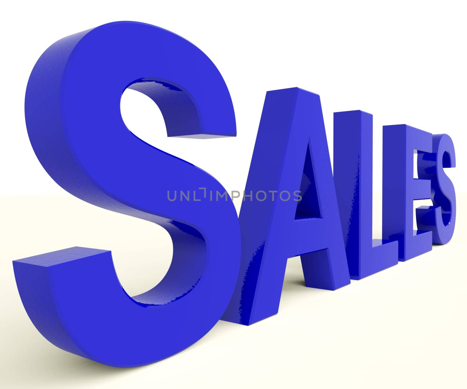Sales Word In Blue Representing Business Or Commerce