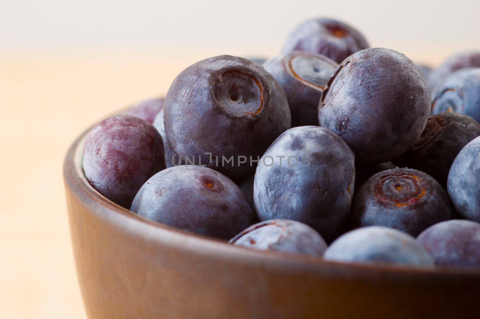 Close up of Blueberries in a bowl.