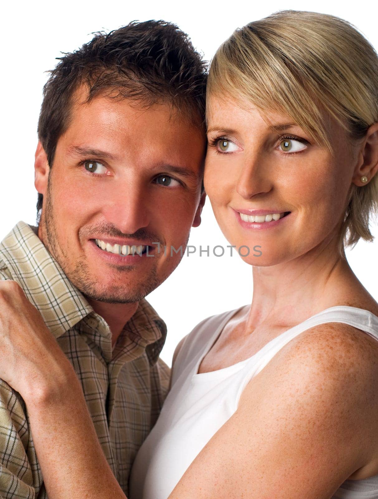Young love couple smiling close up shoot
