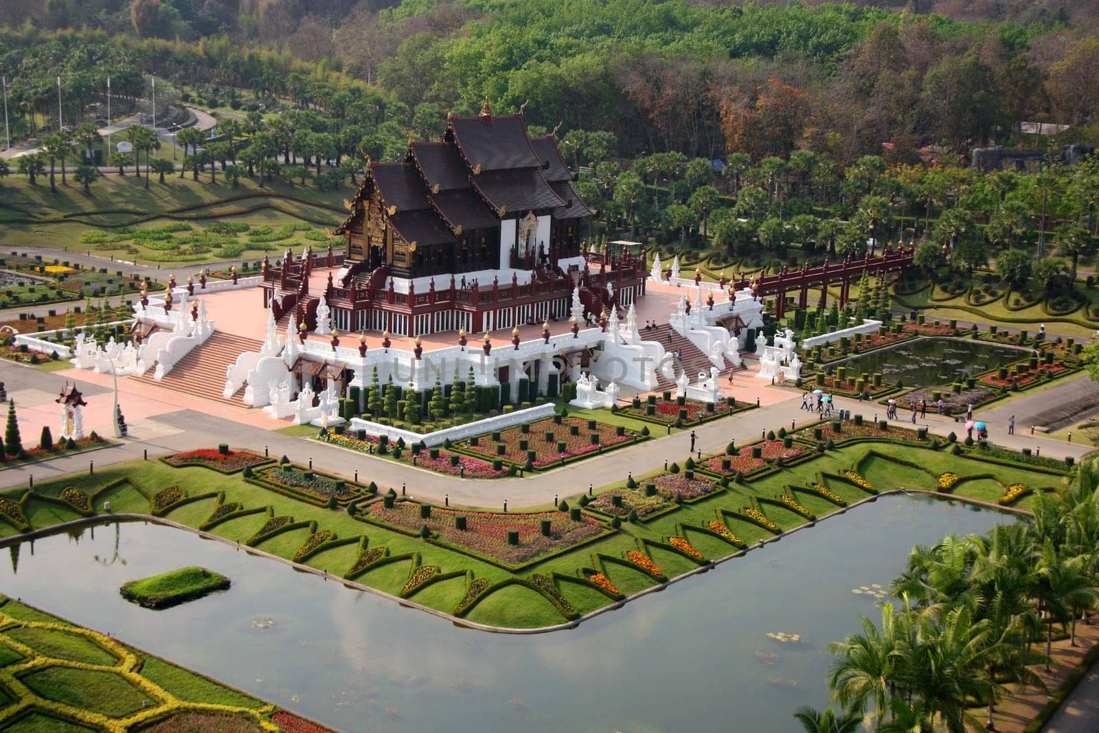 Beautiful temple in Chiang Mai Flower Festival