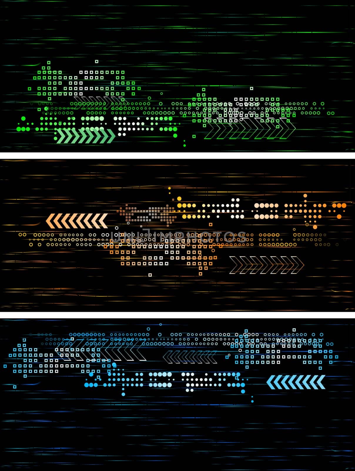 Set of dark tech banners - eps 10