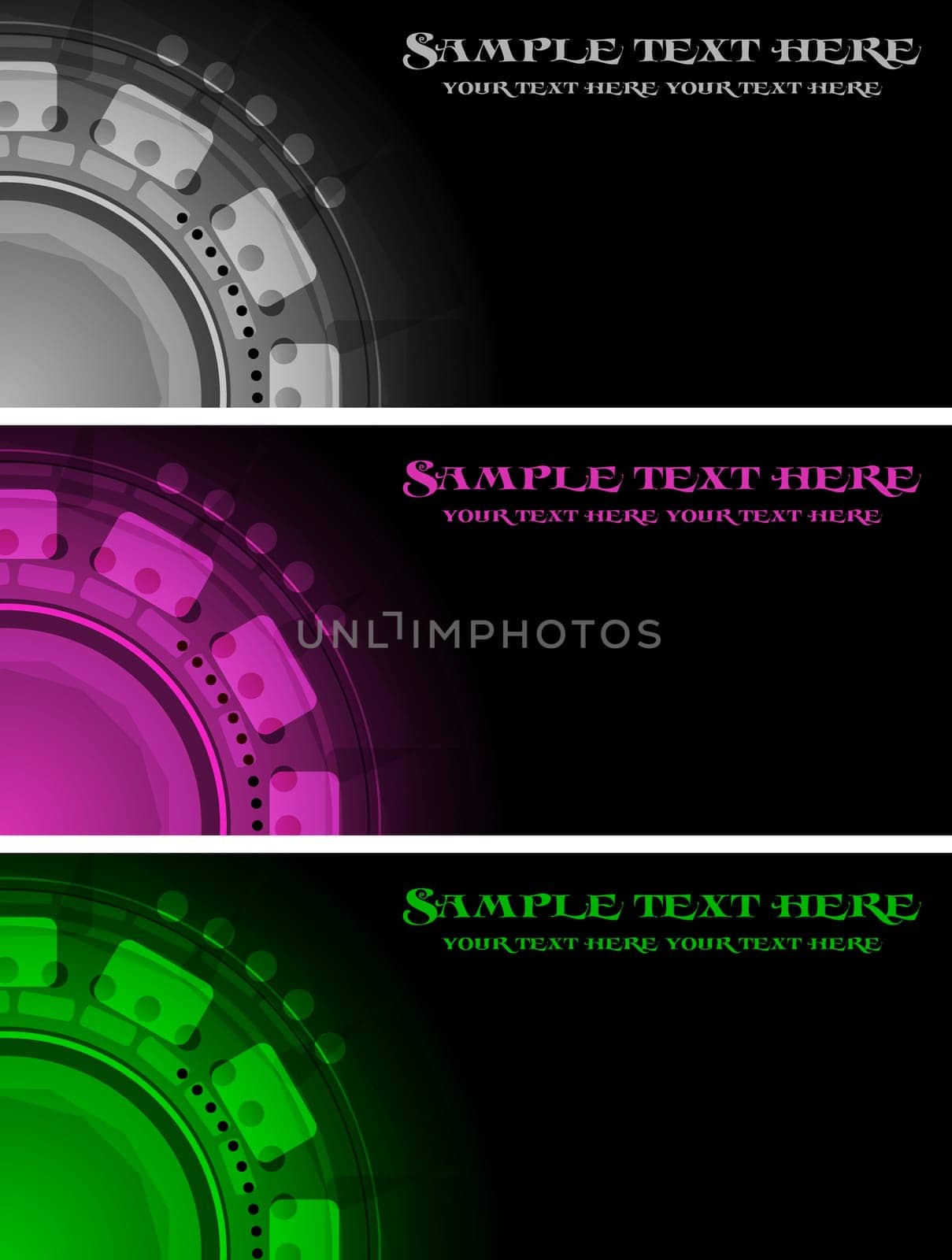 Colourful tech banners collection