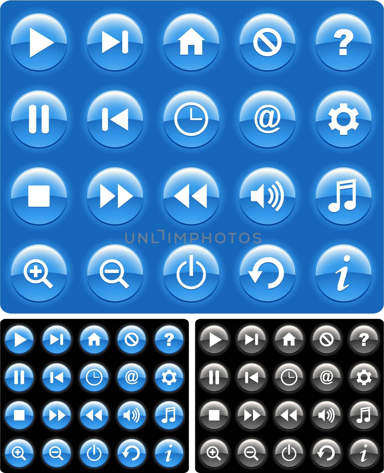 Glossy media internet buttons