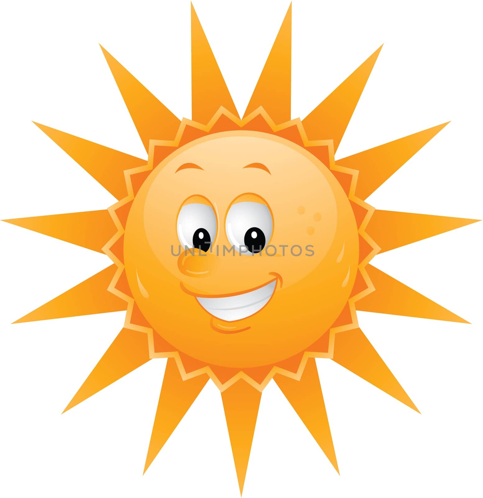 Cartoon sun smiley face