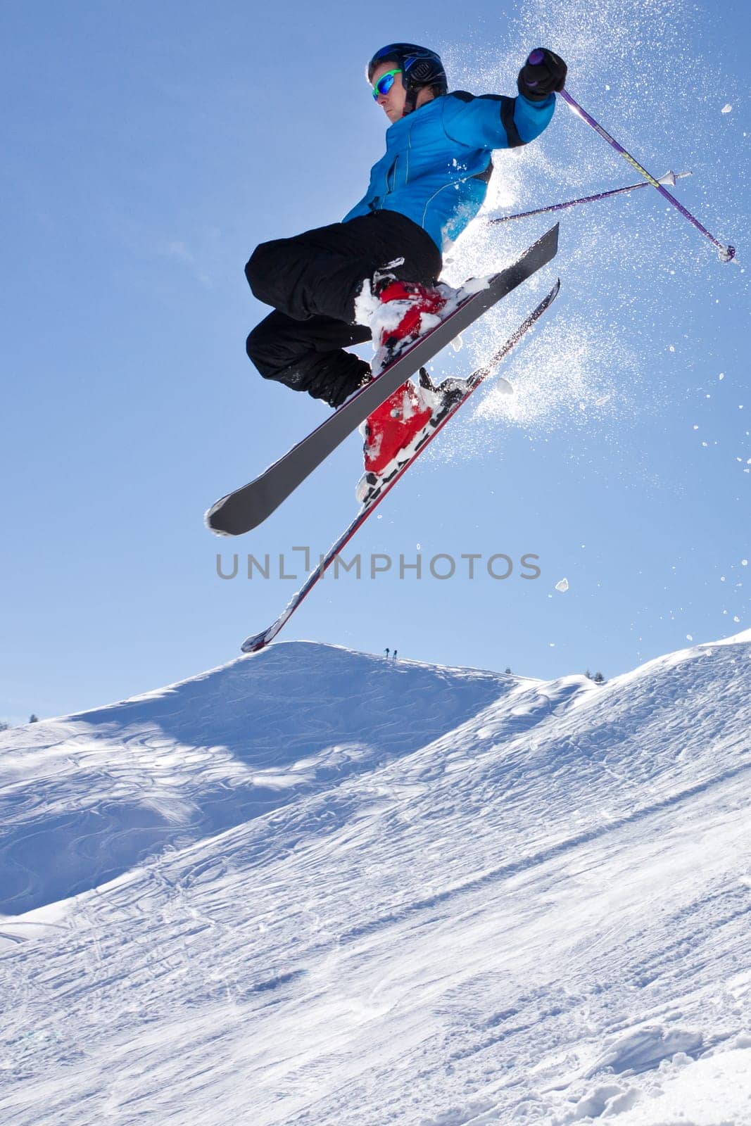 Skier in a high jump