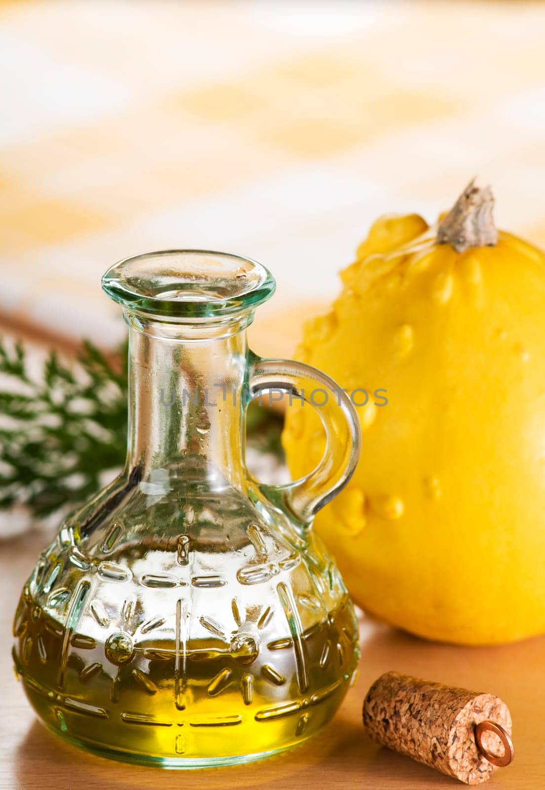 fresh yellow pumpkin oil close up shoot