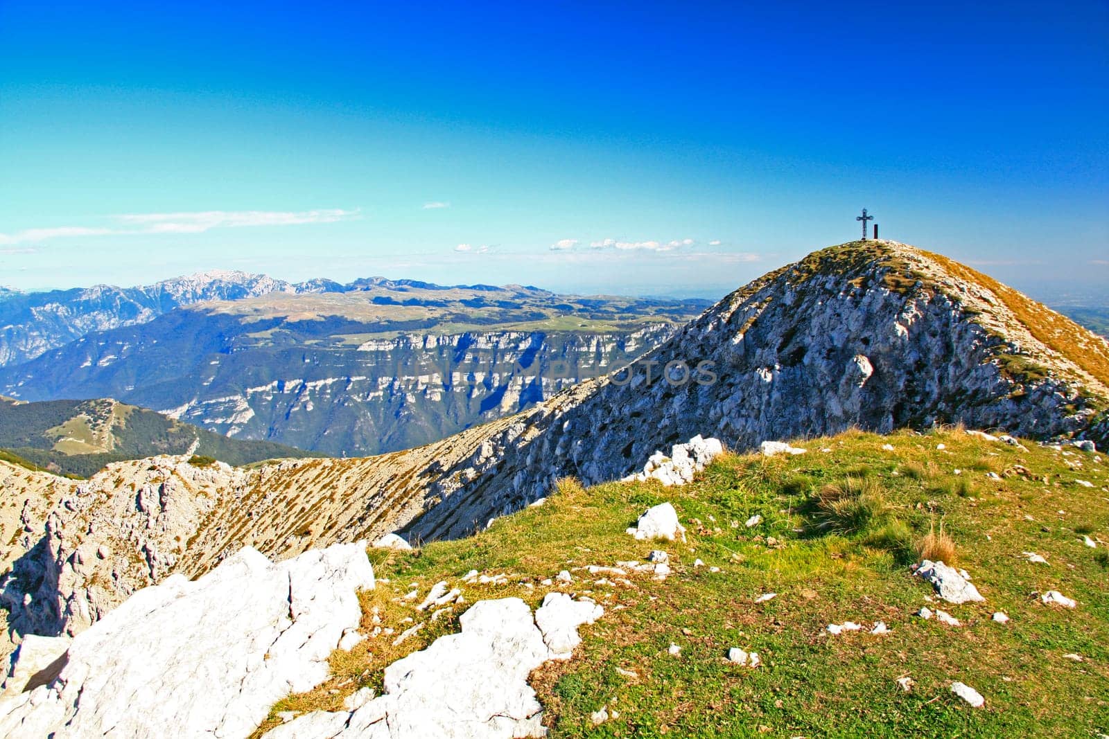 Summit of Punta Telegrafo (2200m) in the Monte Baldo massif on Lake Garda,Italy