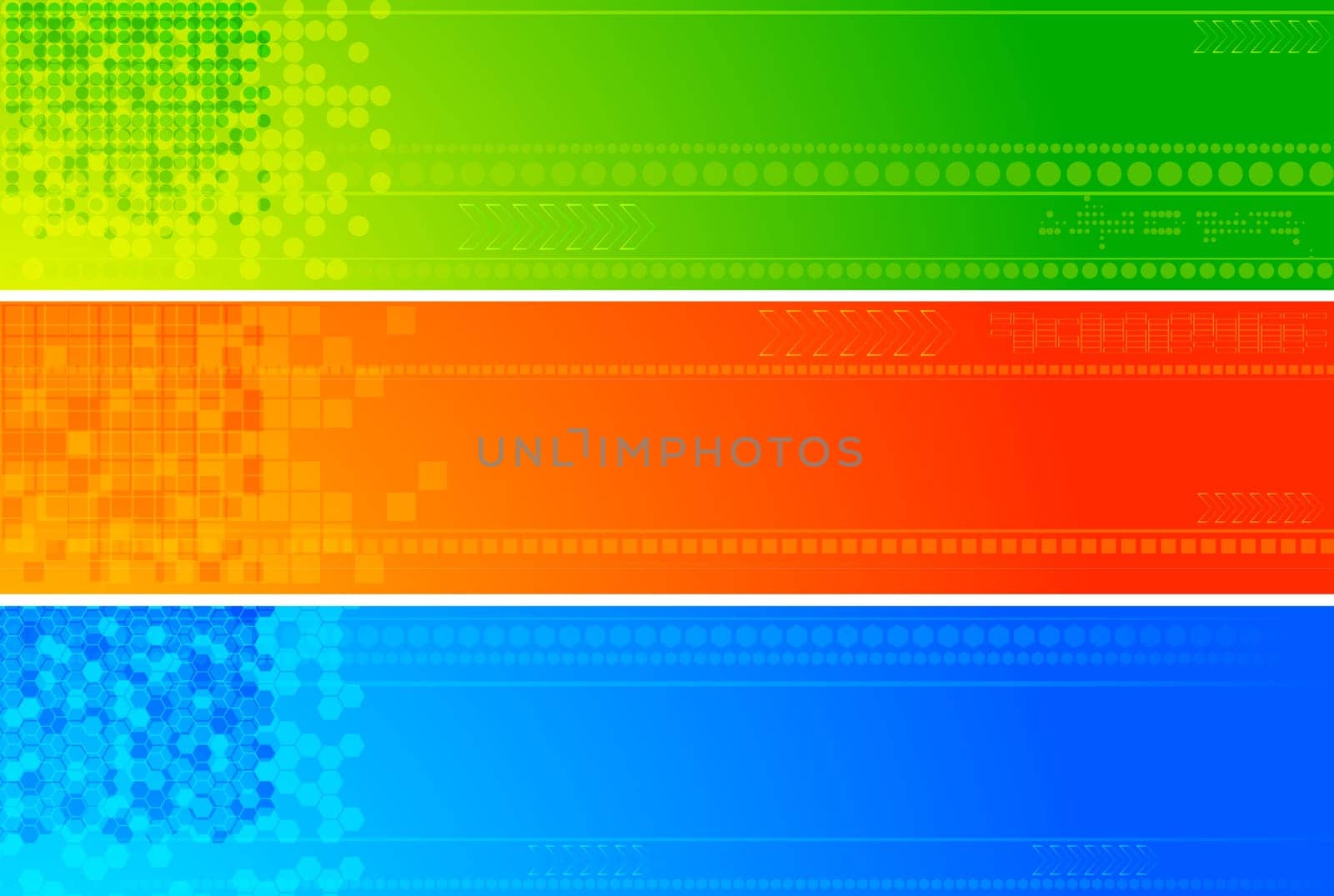 Set of bright tech banners - eps 10 vector