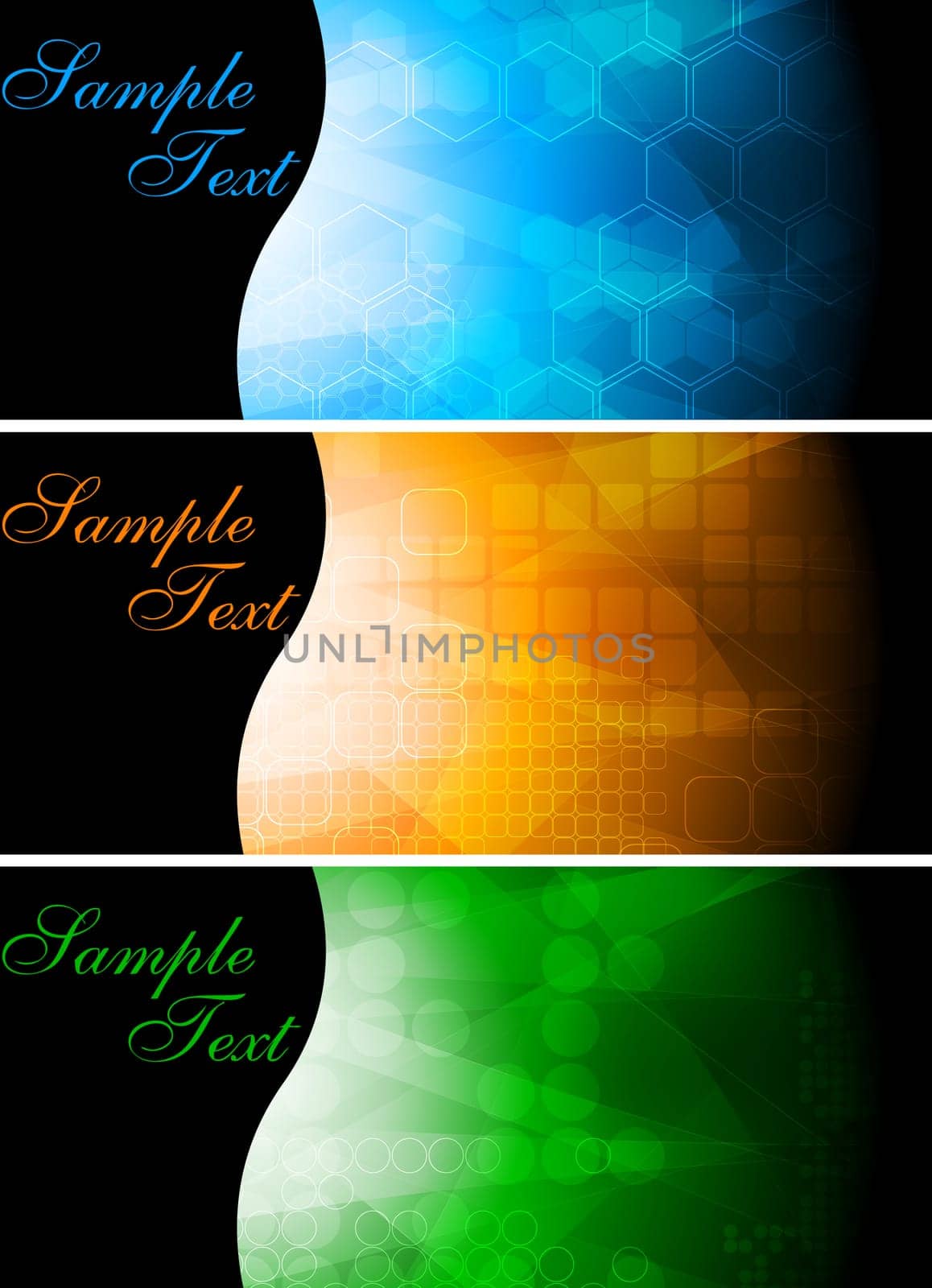 Set of colourful technical banners - eps 10