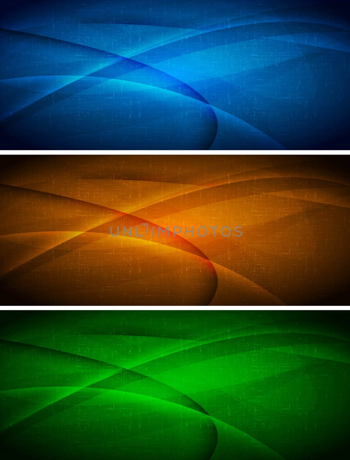 Set of wavy grunge banners - eps 10