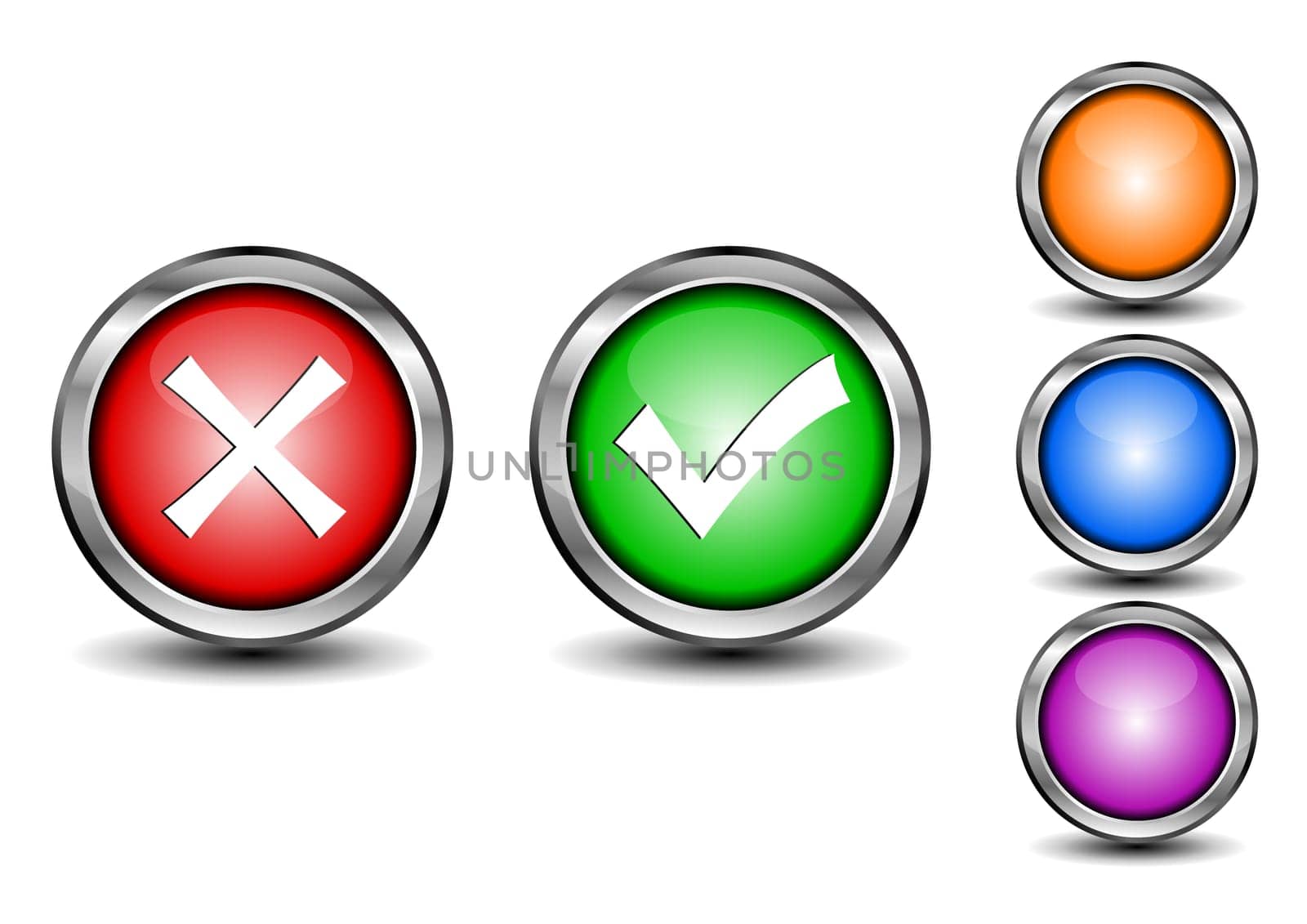 Vector illustration of check mark buttons