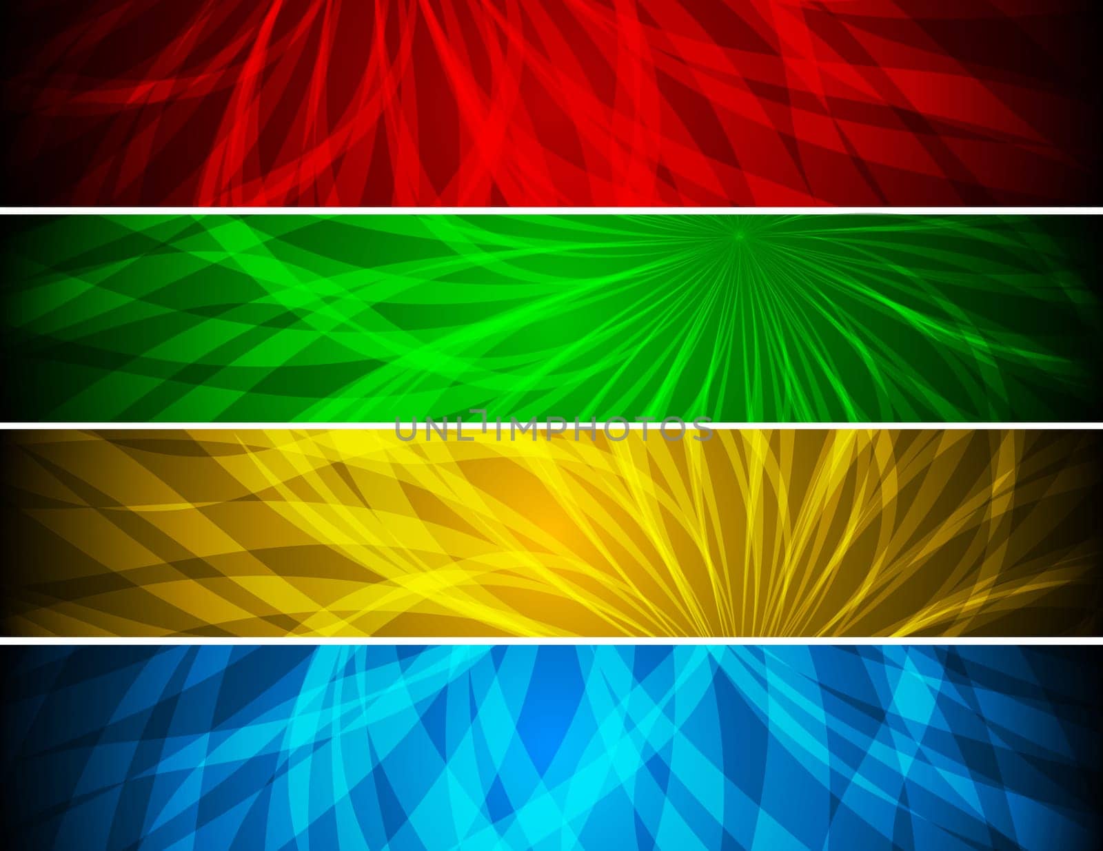 Set of bright abstract banners - eps 10