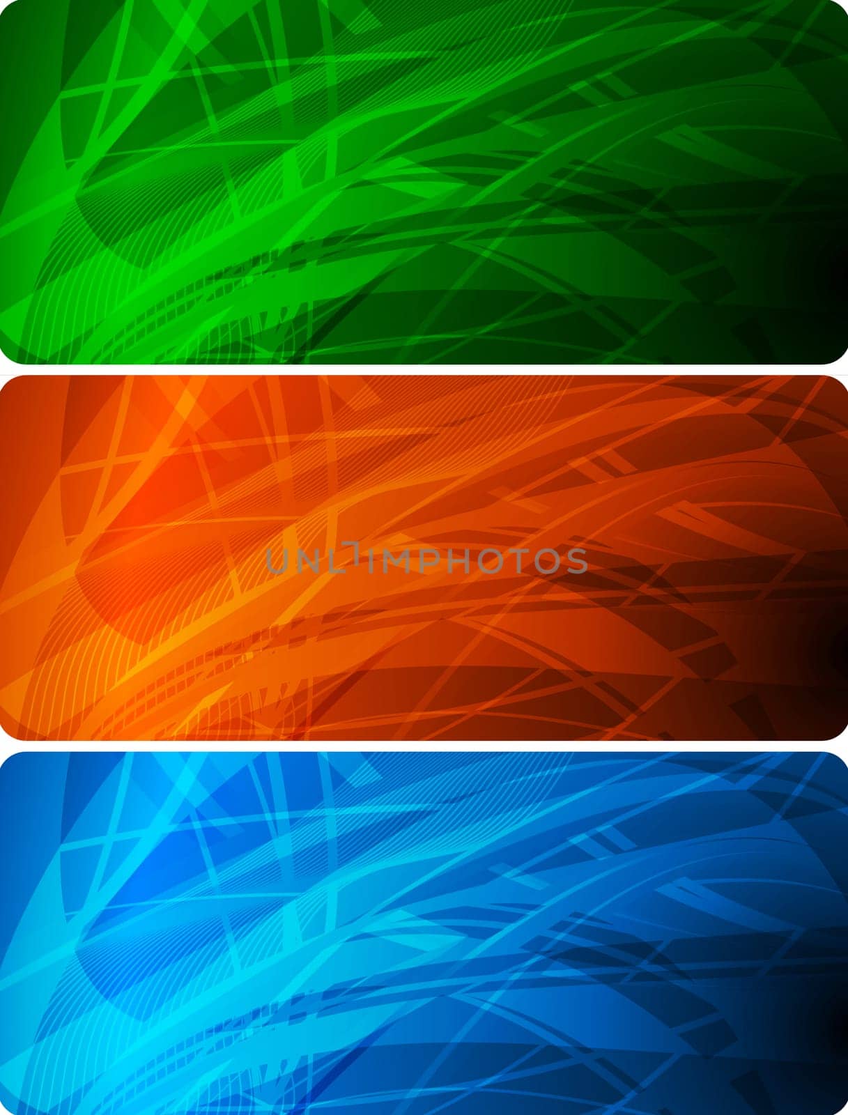Set of abstract negligent banners