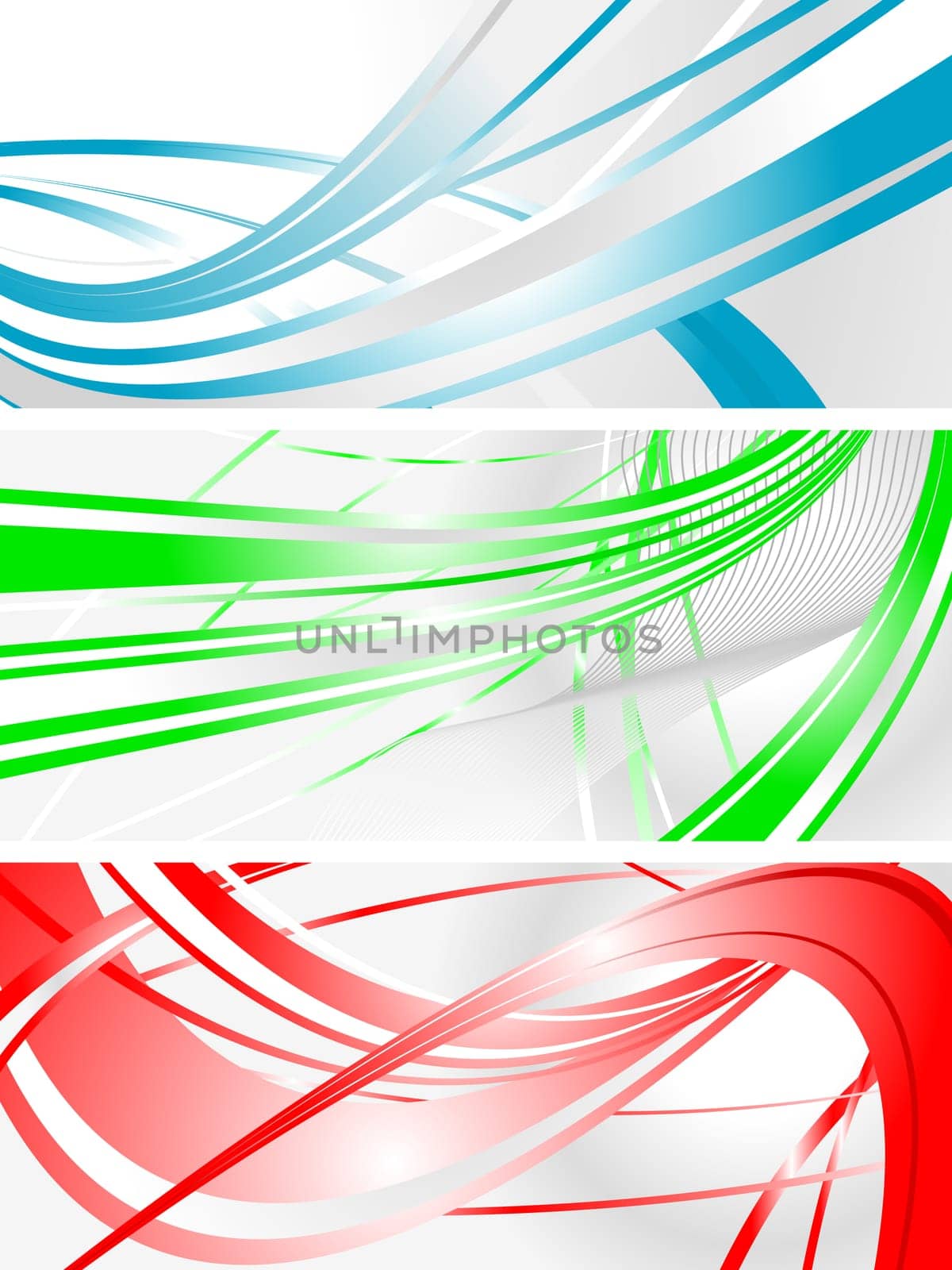 Set of abstract wavy banners
