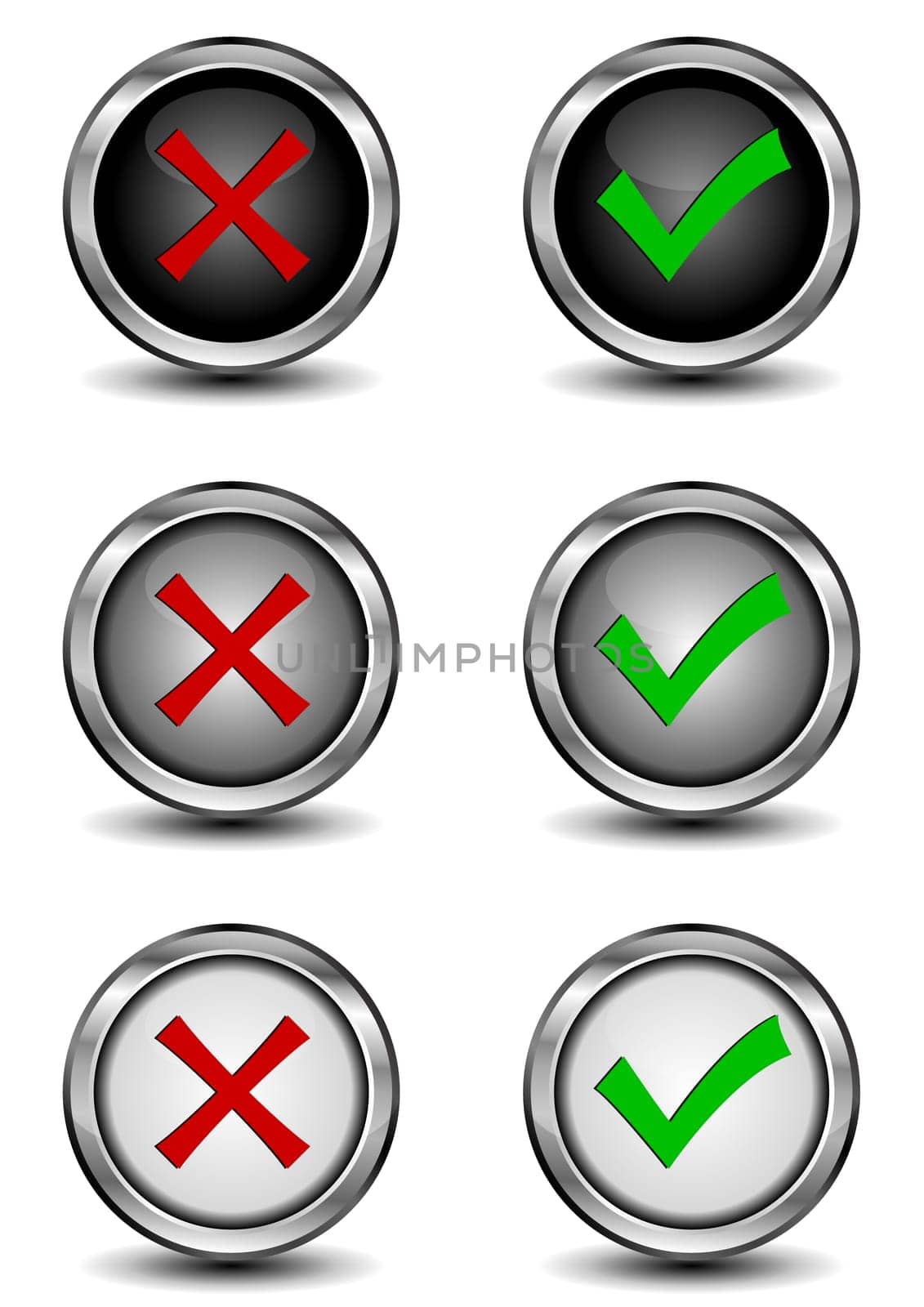 Vector illustration of check mark buttons