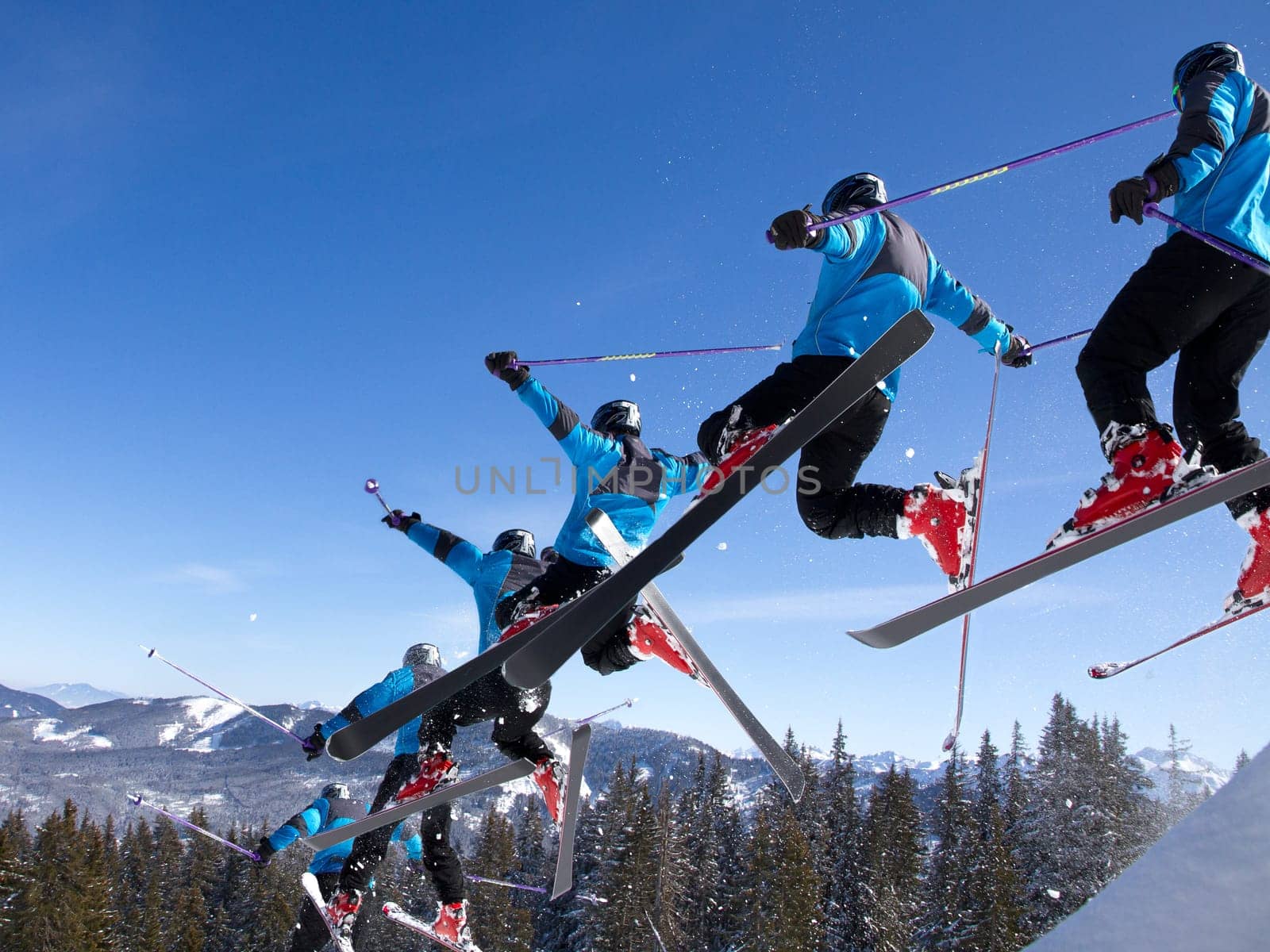 Series of a ski jump