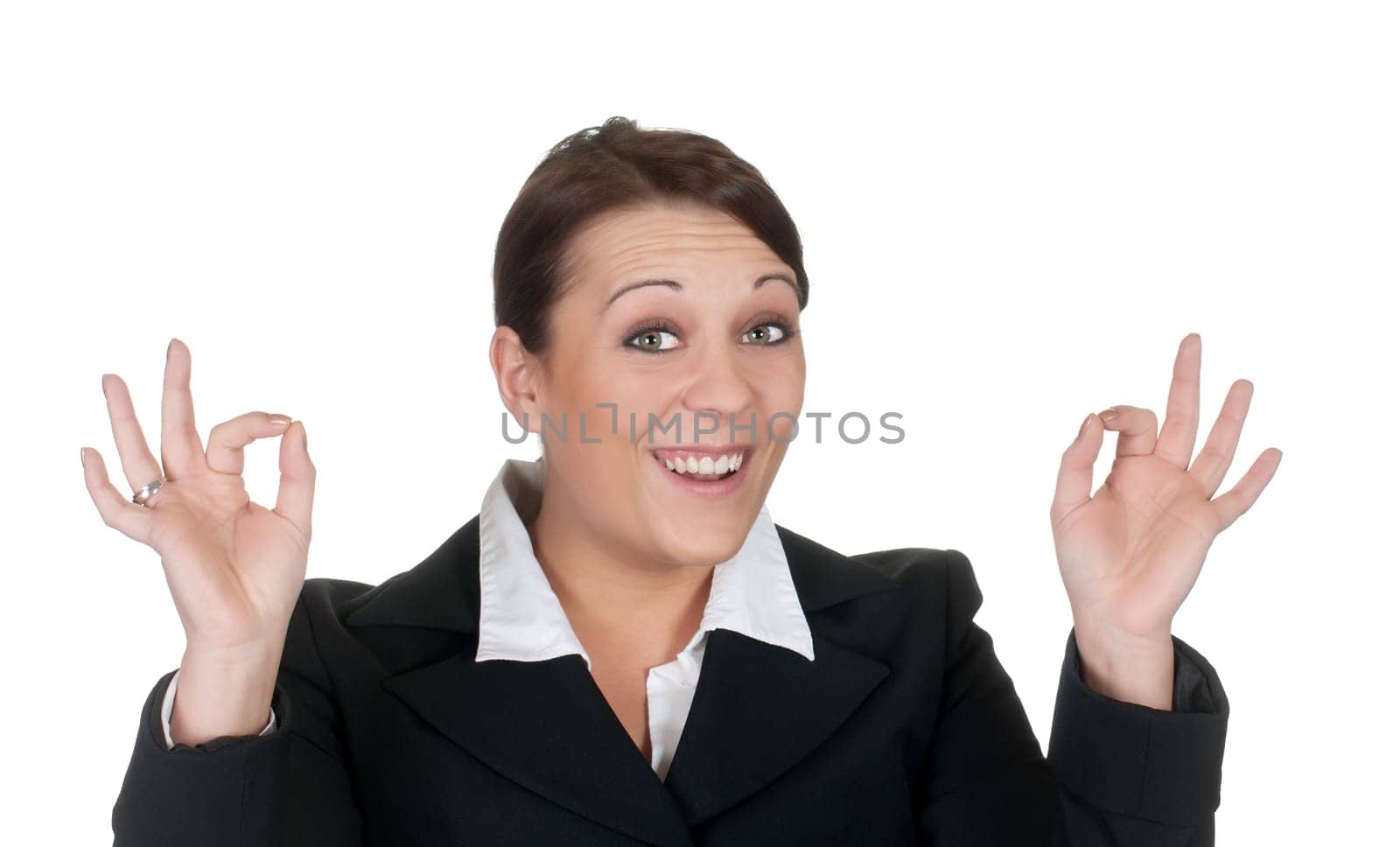 Businesswoman showing ok sign