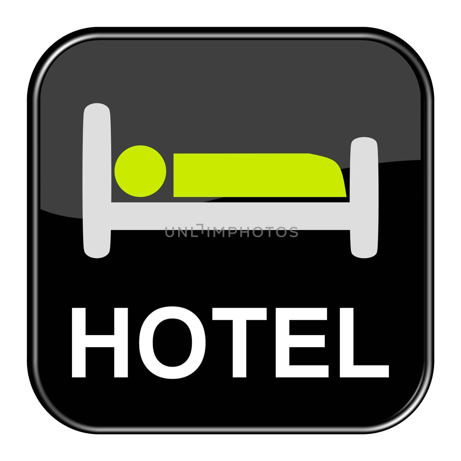 Glossy Button black - Hotel