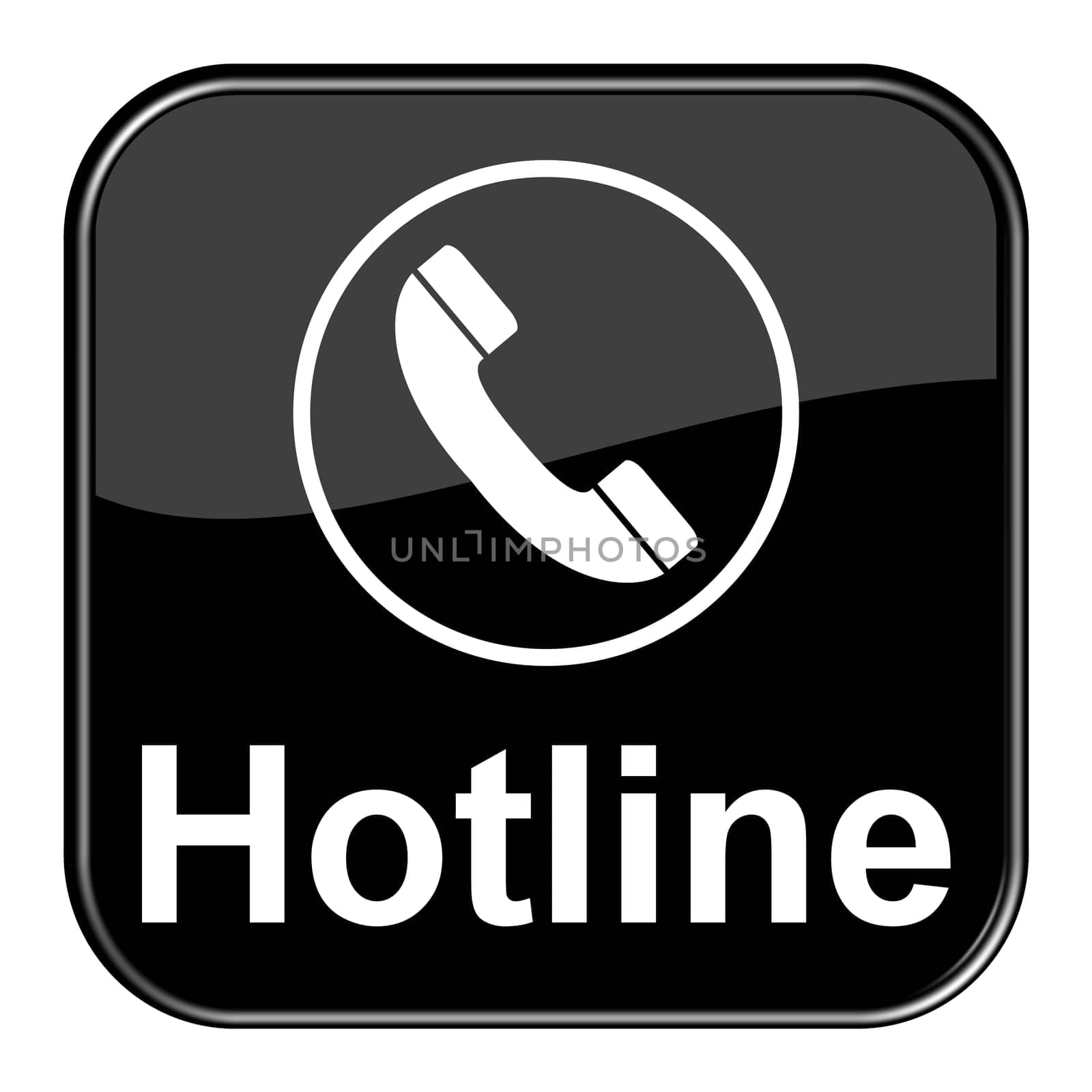 Glossy Button black - Hotline
