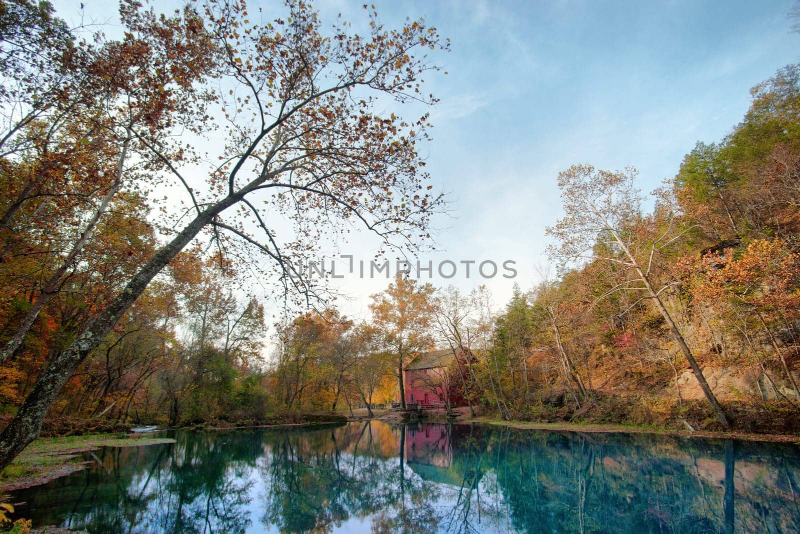 mill house at alley spring missouri in fall