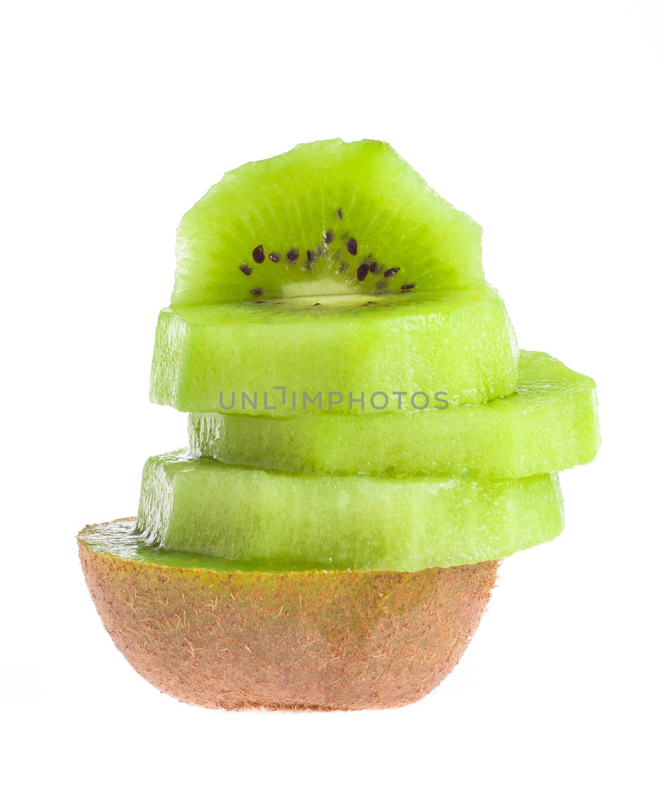 Kiwi fruit on a white background