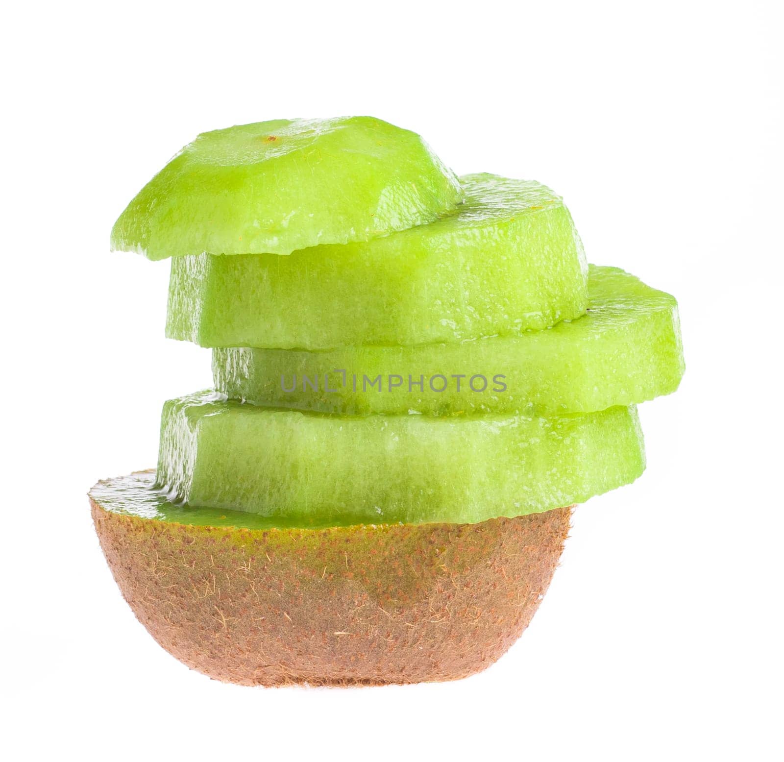 Kiwi fruit on a white background