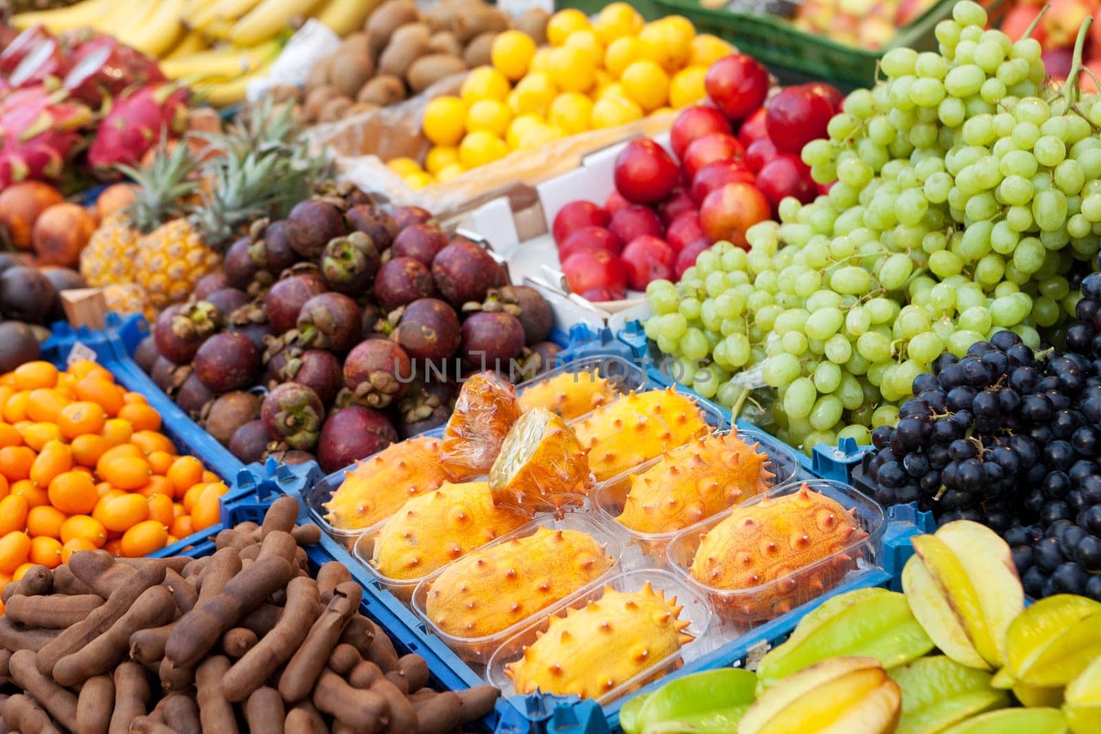 Market stall with fruit,fresh and healthy food