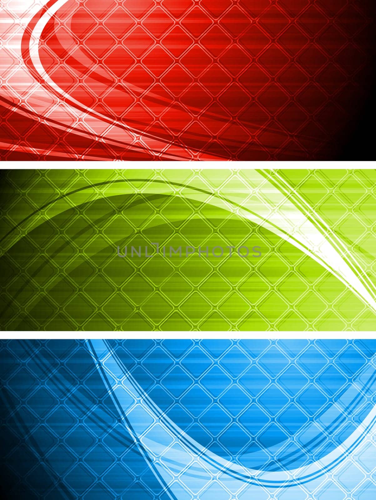 Set of colourful wavy banners - eps 10