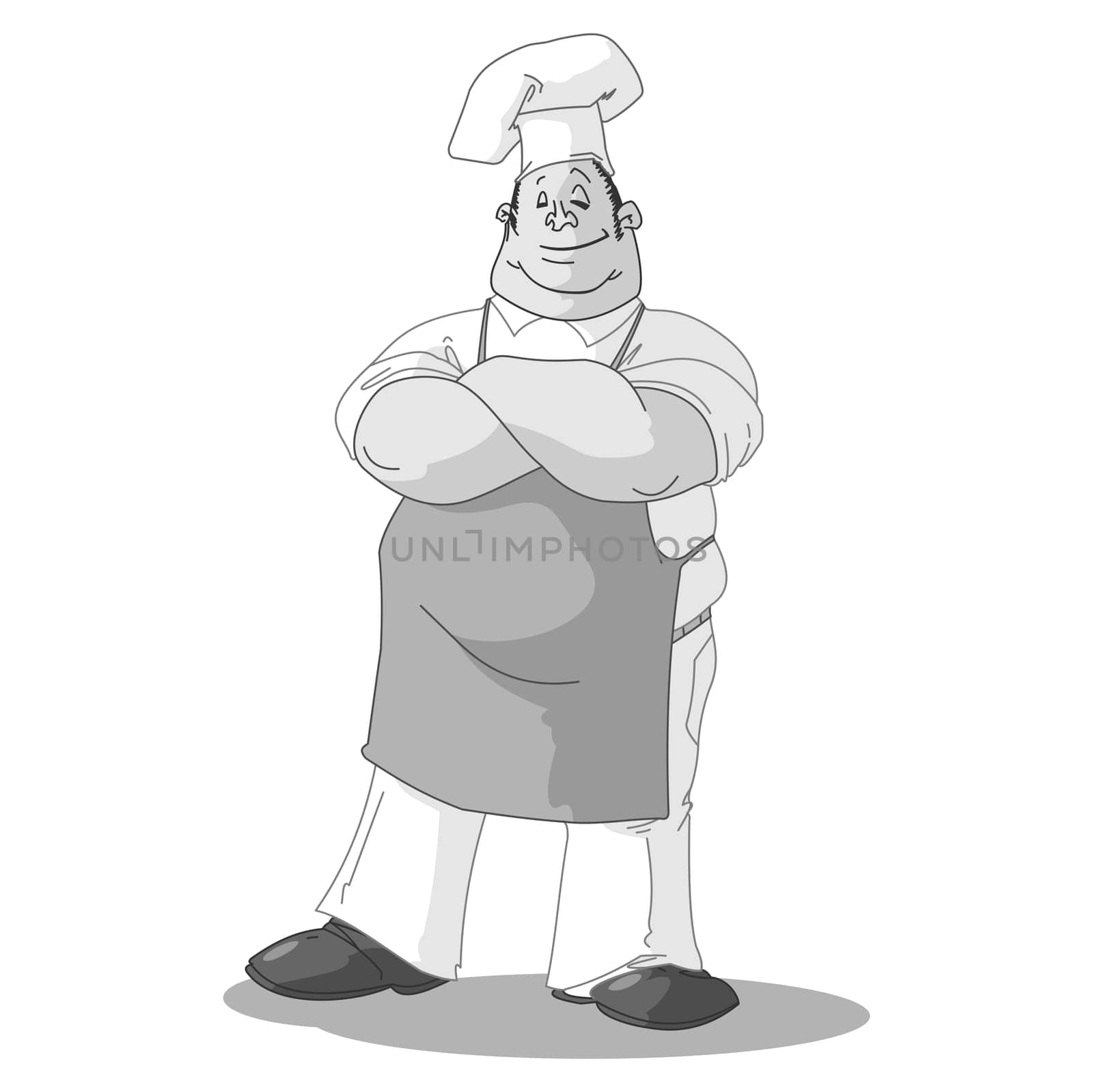 Cook handmade vector illustration isolated on a neutral white backgorund