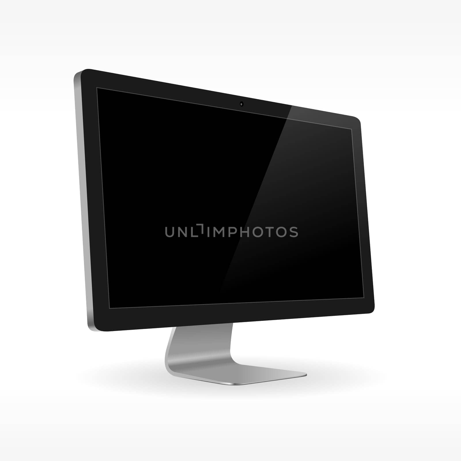 Black LCD monitor isolated for presentations in vector format