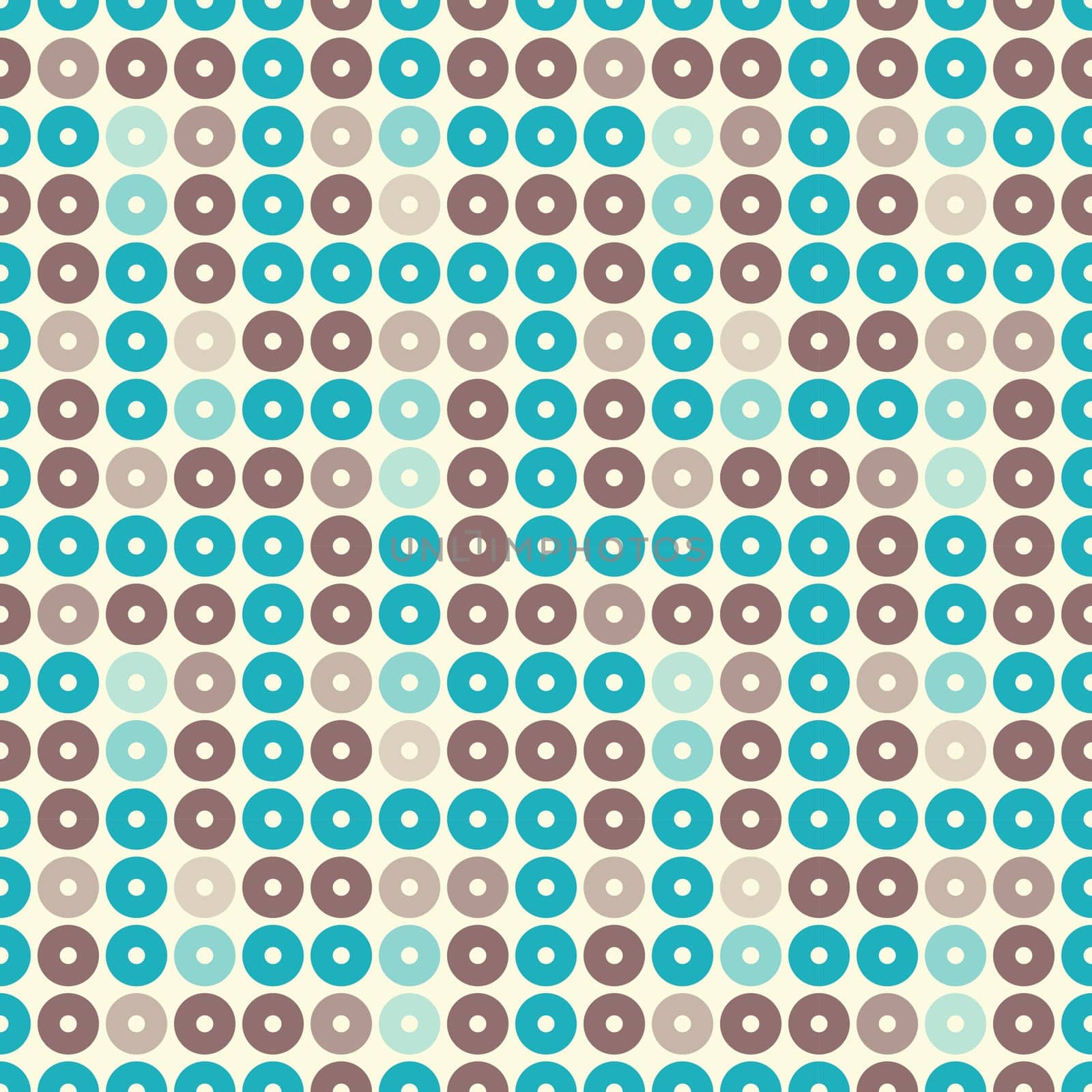 Illustrated seamless pattern of classic wallpaper circle shapes