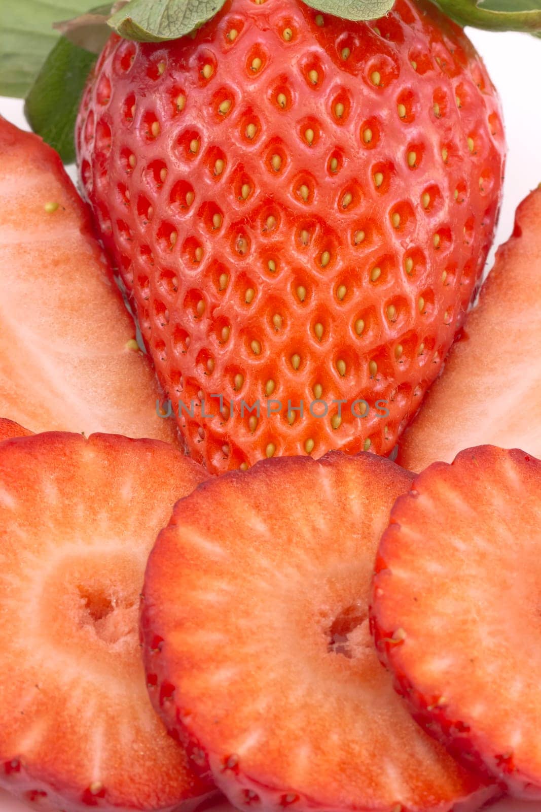 Organic garden strawberry on white background