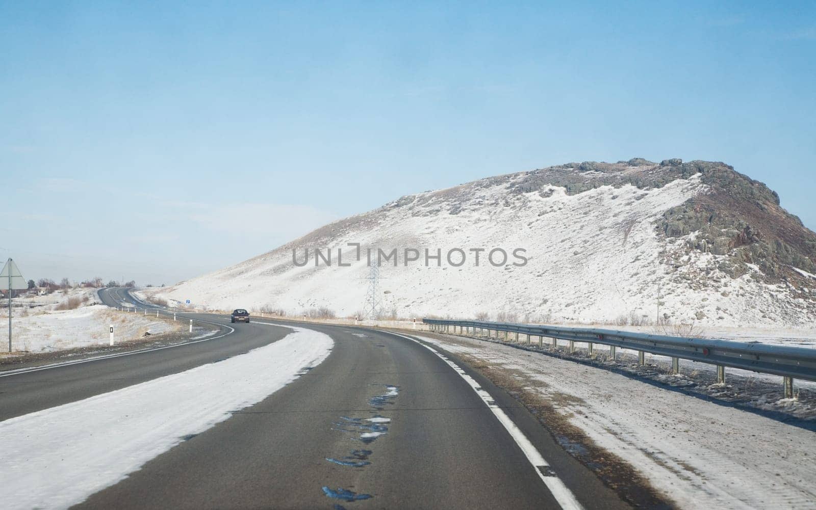 Highway Astana - Karaganda, Kazakhstan, march 2007