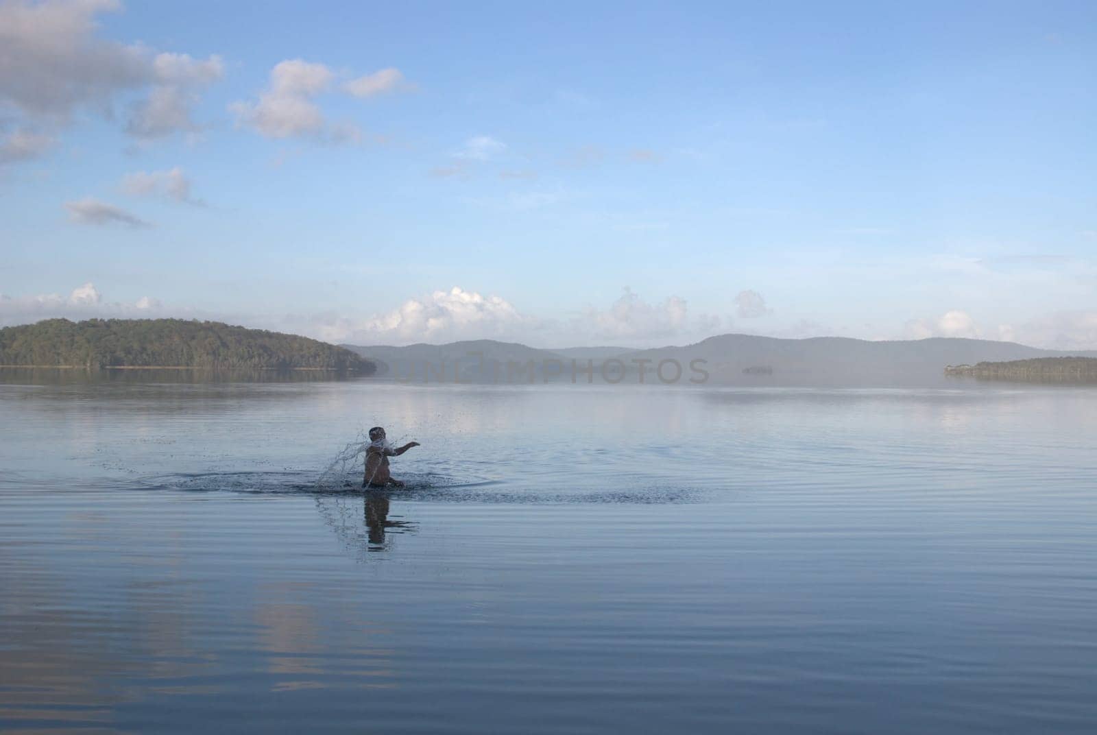 A man in the lake
