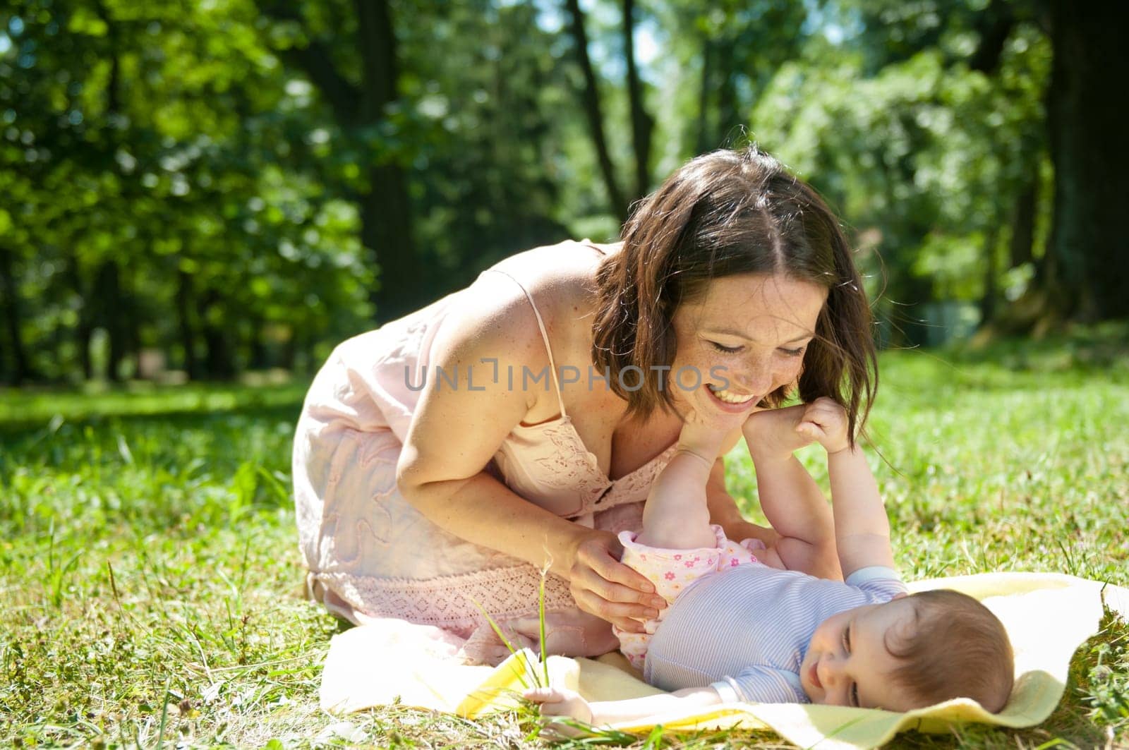 Great time - happy mother with child