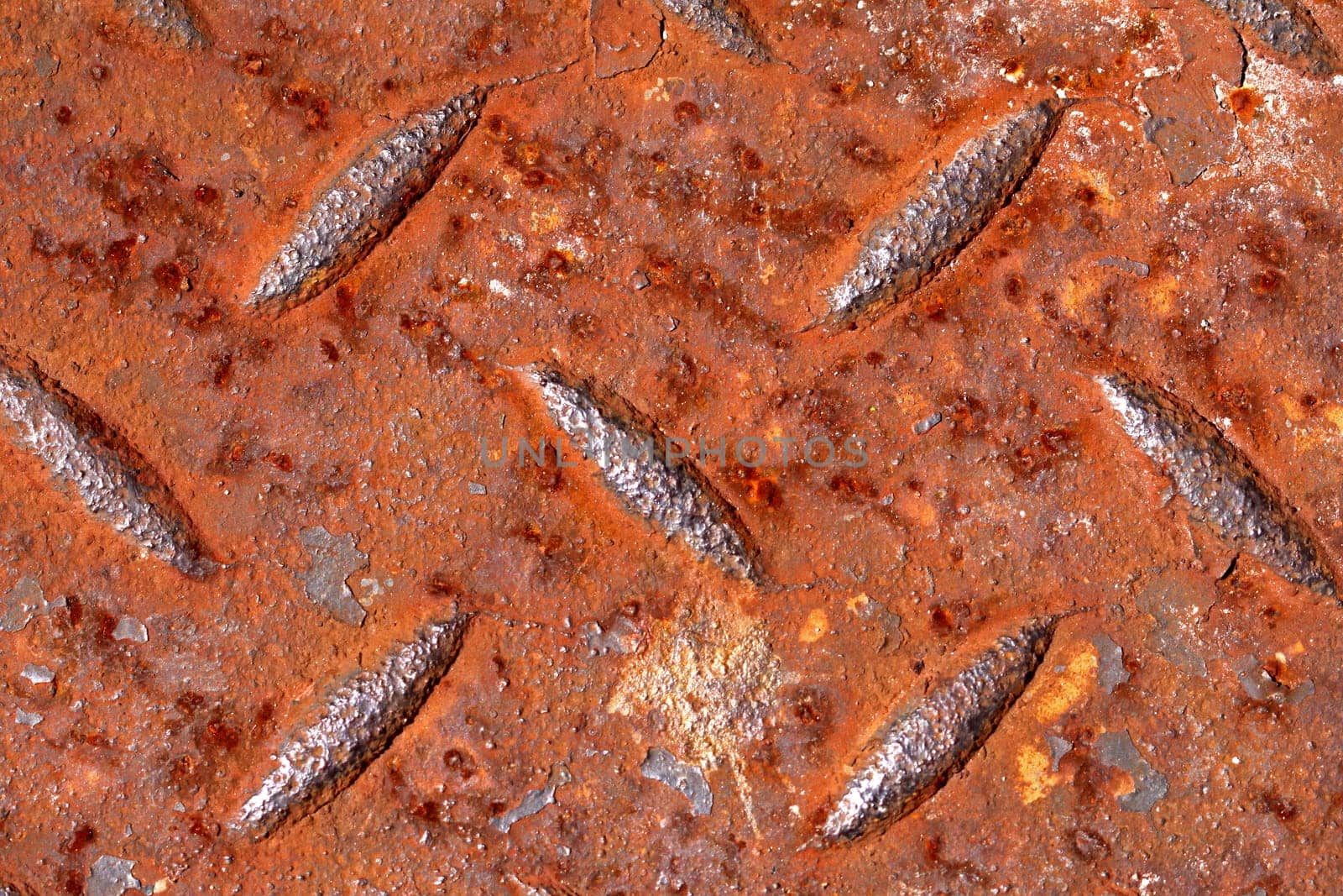 Rusty and corroded surface of metal plate, industrial texture