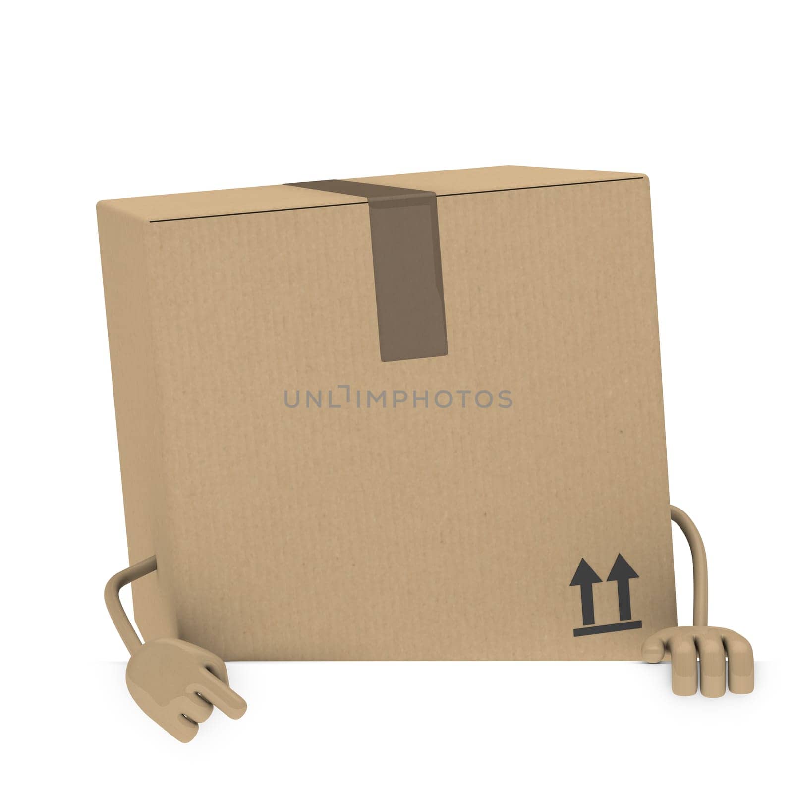 package figur shows with finger behind wall