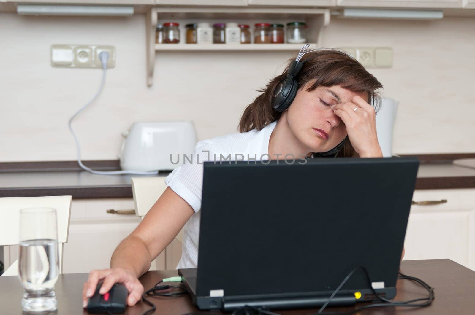 Business woman with headache