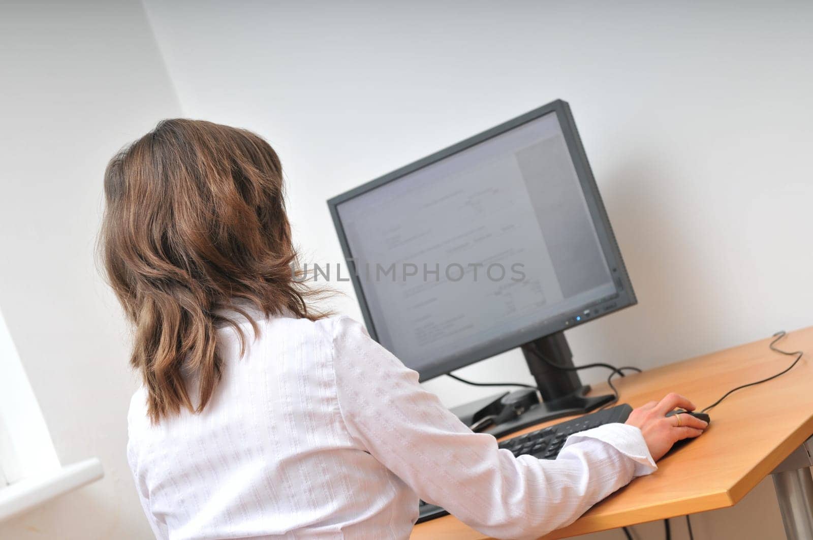 White collar worker at computer