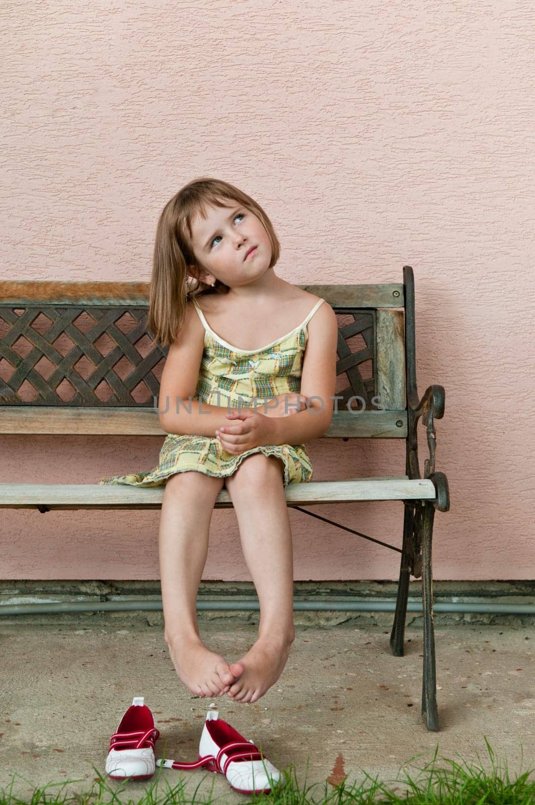Outdoors portrait of small cute child -natural expression