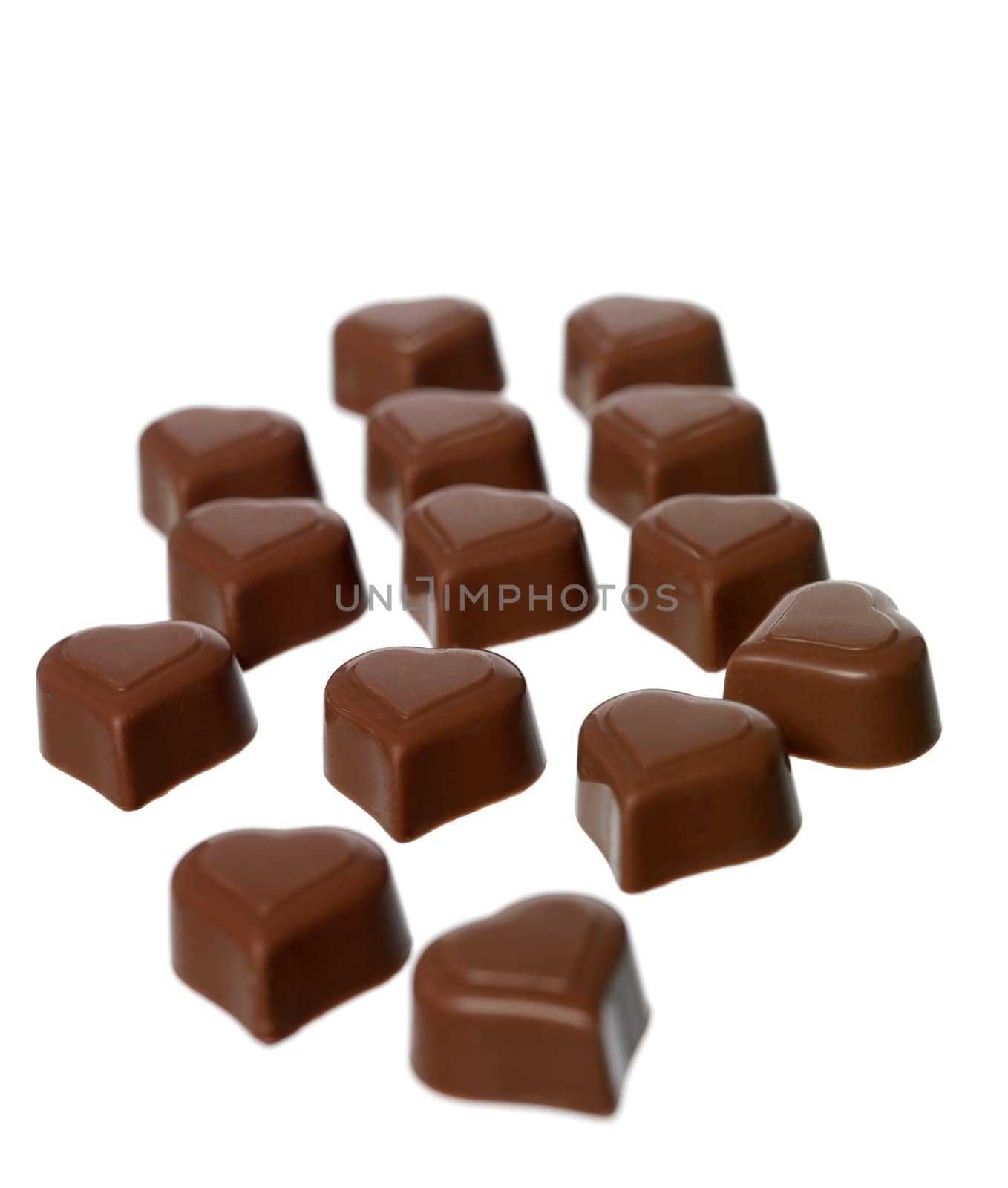 Heart shaped Chocolate isolated on white background