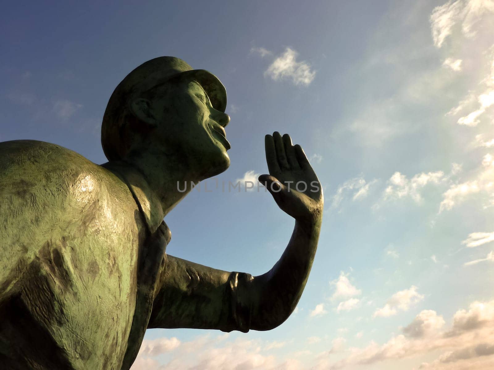 Monument at the harbour in Lauenburg