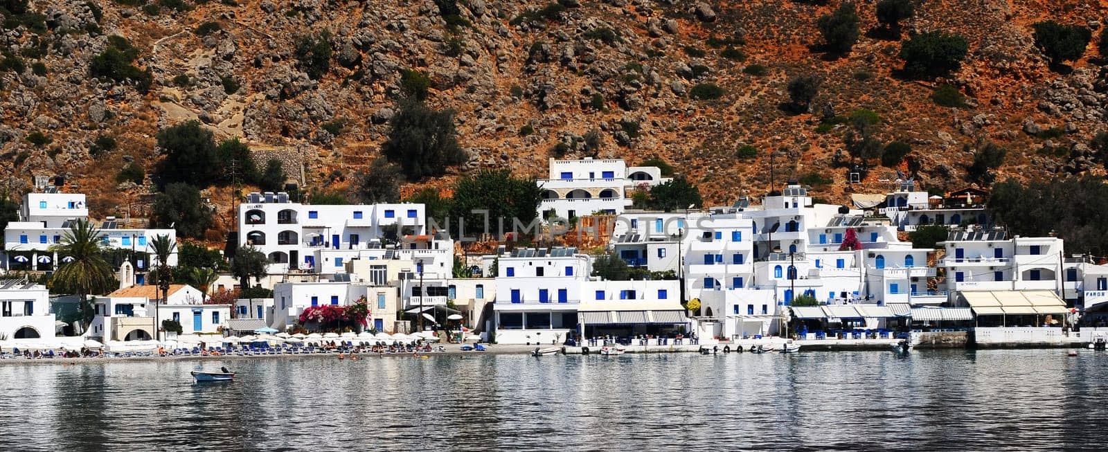 The fishing village of Loutro in Crete