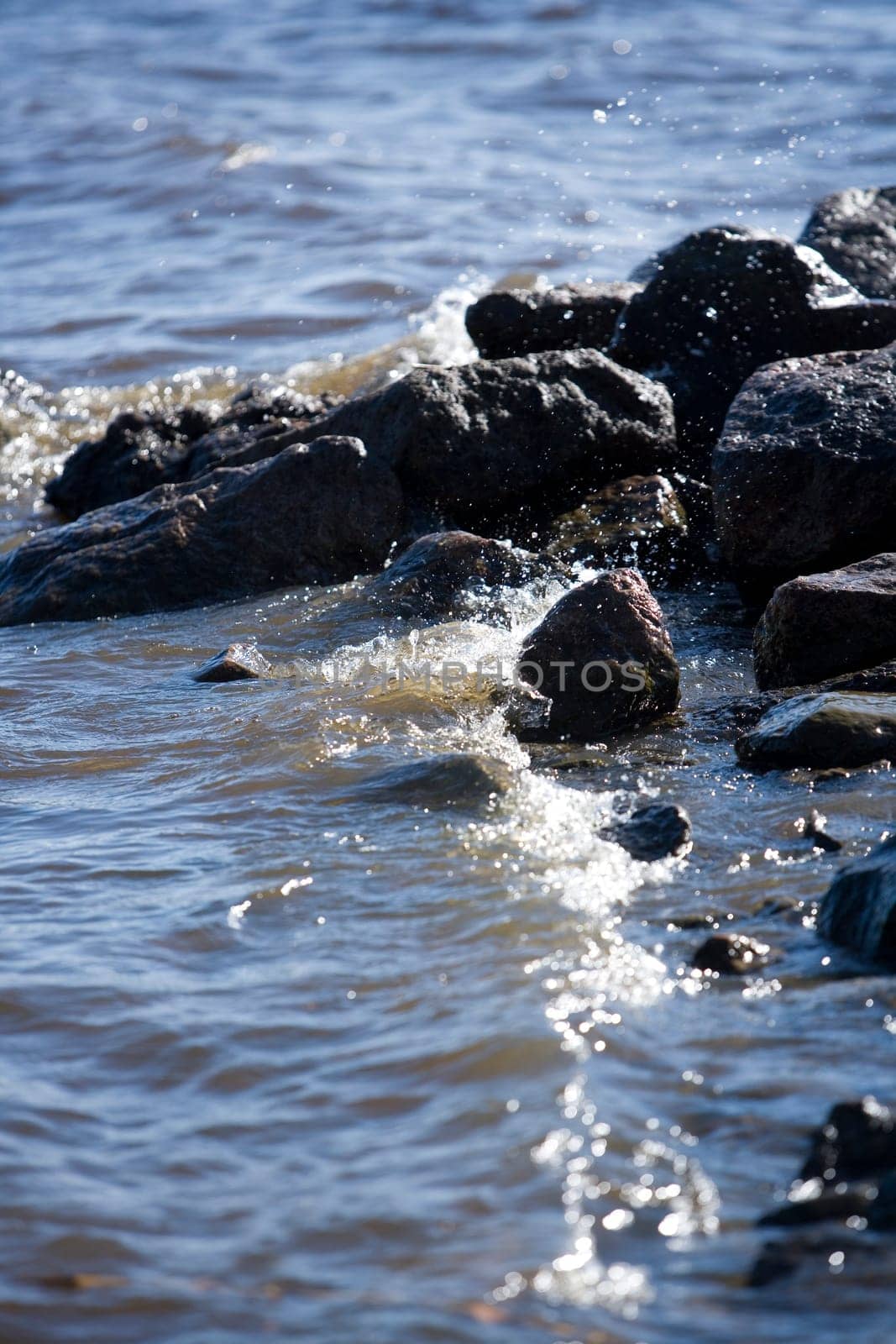 Rocky Coastline with moving water